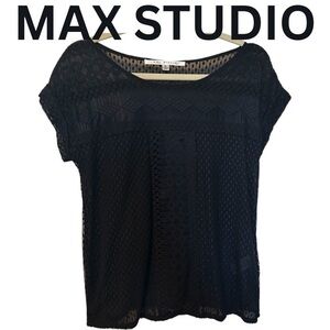 Max Studio Black Lace Women's Top